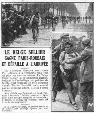 Le Petit Parisien du 13 avril 1925 - Le belge Félix Sellier défaille à l